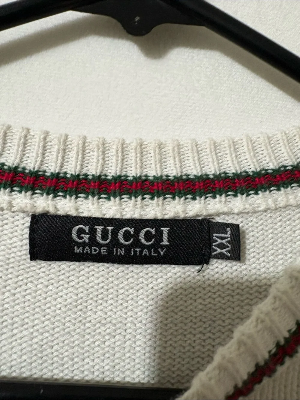 Gucci White Crewneck Sweater boot Bee Patch medium men’s